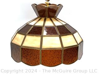 Amber Hanging Stained Glass Pendant Lamp 