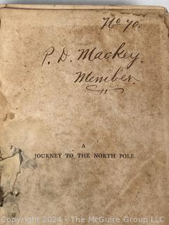 Three (3) Books Including Journey to the North Pole by Jules Verne  1875 1st Edition, Caesar's Commentaries on the Gallic War , 1861 & Mitchell's School Geography, 1851