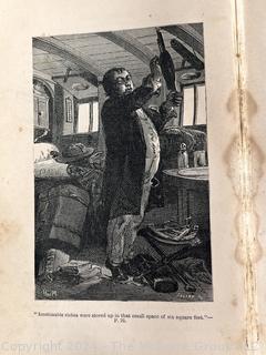 Three (3) Books Including Journey to the North Pole by Jules Verne  1875 1st Edition, Caesar's Commentaries on the Gallic War , 1861 & Mitchell's School Geography, 1851