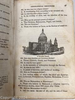 Three (3) Books Including Journey to the North Pole by Jules Verne  1875 1st Edition, Caesar's Commentaries on the Gallic War , 1861 & Mitchell's School Geography, 1851