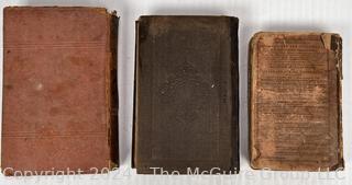 Three (3) Books Including Journey to the North Pole by Jules Verne  1875 1st Edition, Caesar's Commentaries on the Gallic War , 1861 & Mitchell's School Geography, 1851