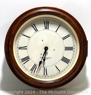 Battery Clock in Antique Walnut Case with Hinged Front