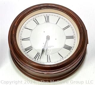 Battery Clock in Antique Walnut Case with Hinged Front