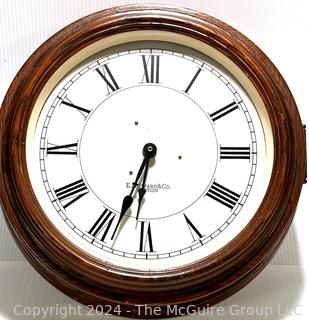 Battery Clock in Antique Walnut Case with Hinged Front