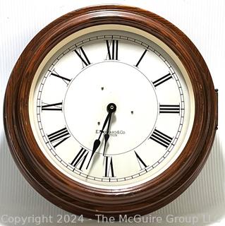 Battery Clock in Antique Walnut Case with Hinged Front