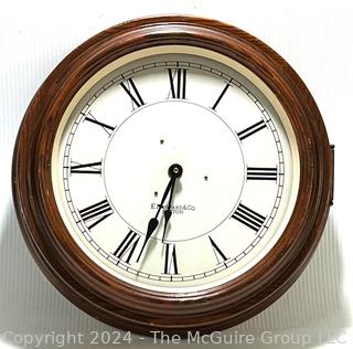 Battery Clock in Antique Walnut Case with Hinged Front