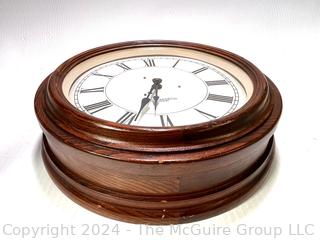 Battery Clock in Antique Walnut Case with Hinged Front