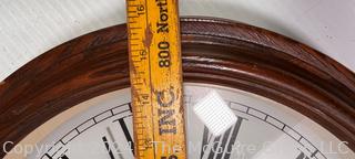 Battery Clock in Antique Walnut Case with Hinged Front