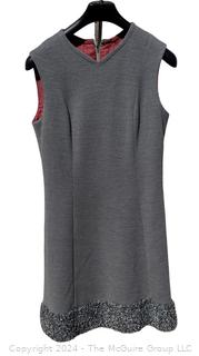 Grey Wool with Faux Curly Lamb Trim Two Piece Tank Dress with Matching Coat by Lilli Ann Paris & San Francisco 