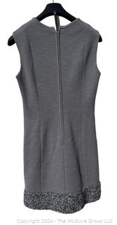 Grey Wool with Faux Curly Lamb Trim Two Piece Tank Dress with Matching Coat by Lilli Ann Paris & San Francisco 