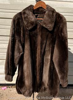 Brown Beaver Four Season Fur Jacket with Paisley Lining 