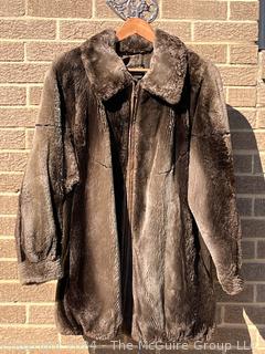 Brown Beaver Four Season Fur Jacket with Paisley Lining 