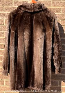 Brown Beaver Four Season Fur Jacket with Paisley Lining 