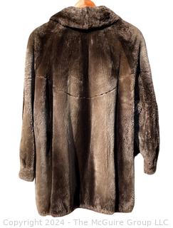 Brown Beaver Four Season Fur Jacket with Paisley Lining 