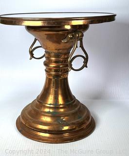 Large Turkish Brass Tent Brazier Table with Glass Top