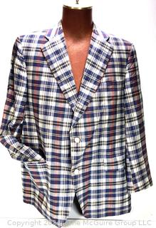 Brooks Brother Madras Plaid Blazer Jacket.  