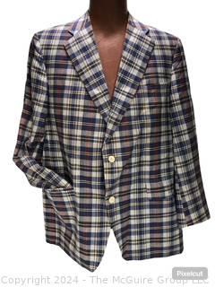 Brooks Brother Madras Plaid Blazer Jacket.  