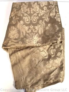 Beige Damask Decorator Fabric Remnant.  309" x 54"