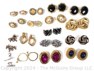 Collection of Designer Signed Costume Jewelry Earrings Including Trifari