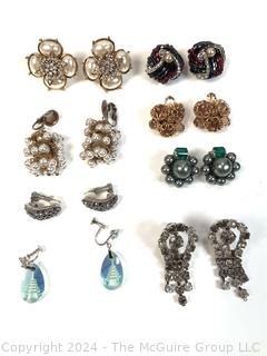 Eight (8) Pairs of Vintage Clip On Earrings