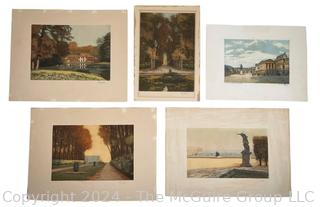 Five (5) Unframed Color Engravings