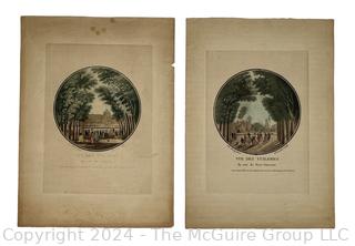 Two (2) Unframed Color Lithographs of Tuileries Garden, Paris. 8.5 x 11.5"