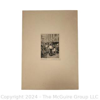 ??????????????? Etching Titled "Mercado Rio" 4 x 5"