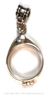 Sterling Silver Double Sided Magnetic Pendant Case