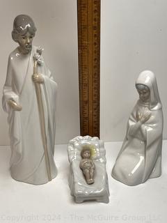 Three (3) Piece Made in Spain Porcelanas Miquel Requena Nativity Scene