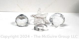 Four (4) Swarovski Crystal Figurines Including Starfish