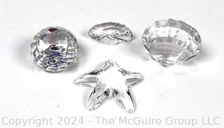 Four (4) Swarovski Crystal Figurines Including Starfish