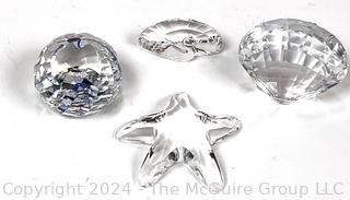 Four (4) Swarovski Crystal Figurines Including Starfish