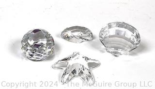 Four (4) Swarovski Crystal Figurines Including Starfish