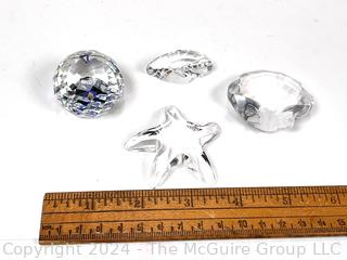 Four (4) Swarovski Crystal Figurines Including Starfish