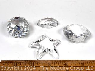 Four (4) Swarovski Crystal Figurines Including Starfish