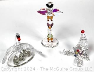 Thre (3) Swarovski Crystal Figurines Including Alaskan Totem Pole 