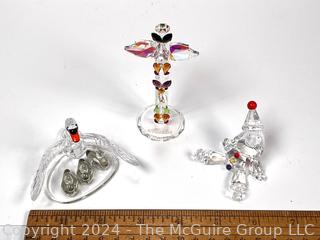 Thre (3) Swarovski Crystal Figurines Including Alaskan Totem Pole 