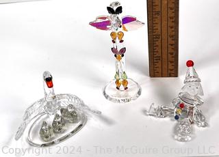 Thre (3) Swarovski Crystal Figurines Including Alaskan Totem Pole 