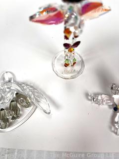 Thre (3) Swarovski Crystal Figurines Including Alaskan Totem Pole 