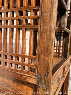 Chinese Wood Bamboo Etagere Bogu Bookcase 39 x 18 x 86”