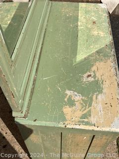 Green Painted Three Drawer Victorian Eastlake Cottage Dresser with Mirror 40 x 19 x 72”