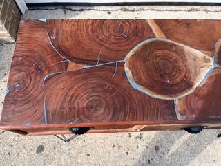 Contemporary Wood Console Table on Hair Pin Legs. 43 x 14 x 29”