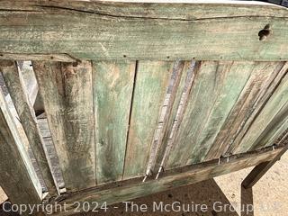 Ornate Madura Wooden Bench In Distressed Paint. 48 x 21 x 39.5”