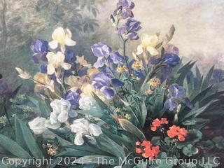 Large Framed Under Glass Print of Flowers by Barbara Koch.  42" x 46".