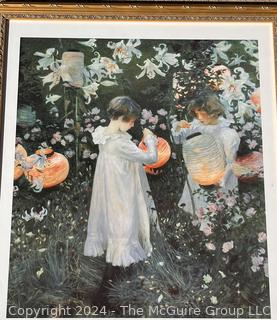 Large Framed Under Glass Art Museum Poster for John Singer Sargent Exhibit.  26" x 34"