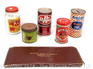 Collection of Kitchen Tins and Bank Deposit Bag