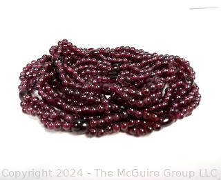 Garnet Bead Twist Necklace and Matching Bracelet