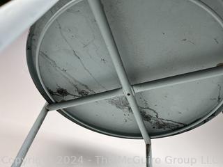 Mid Century Style Metal Outdoor Garden Side Table.  First of two offered in this auction. 