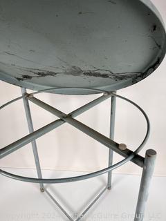 Mid Century Style Metal Outdoor Garden Side Table.  First of two offered in this auction. 