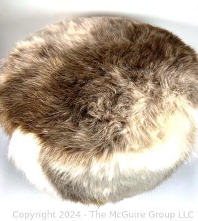 Faux Fur Foot Stool or Ottoman 